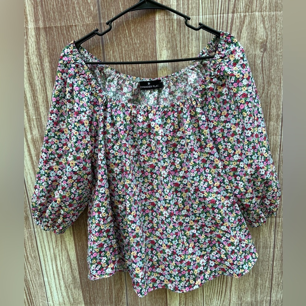Tuckernuck Pomander Place size S Floral Puff Sleeve Blouse cottagecore